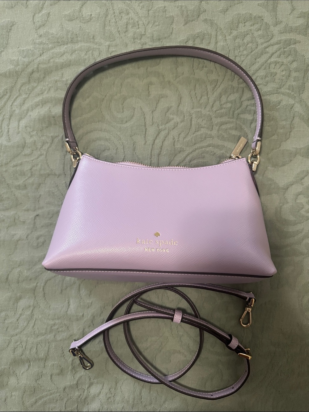 kate spade Lavender Saffiano Leather Crossbody with Gold Hardware